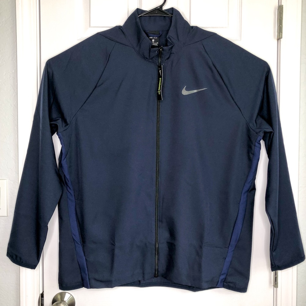 Nike Men's XL Blue Dri-fit Knit Training Jacket
